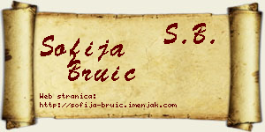 Sofija Bruić vizit kartica